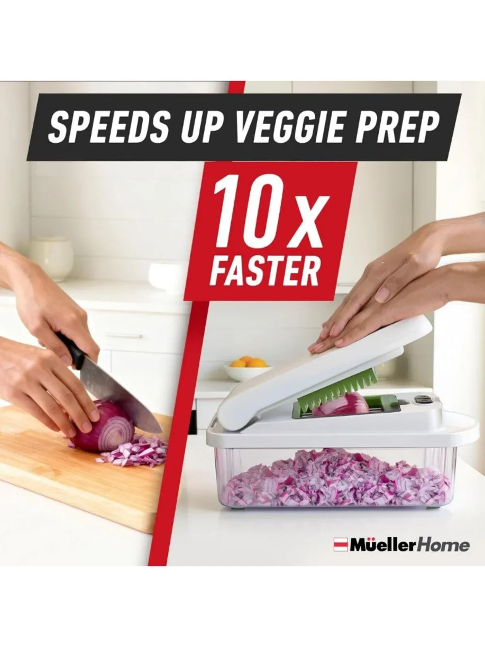 10-in-1 Vegetable Chopper with 8 Blades, Onion Mincer & Food Prep Tool
